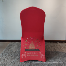 Großhandel roter Weihnachtsbrief gedruckt Stretch Spandex Stuhl Cover